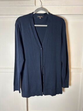 Cardigan Blue XL 100% Supima Cotton Quiet Luxury Old Money Minimalist